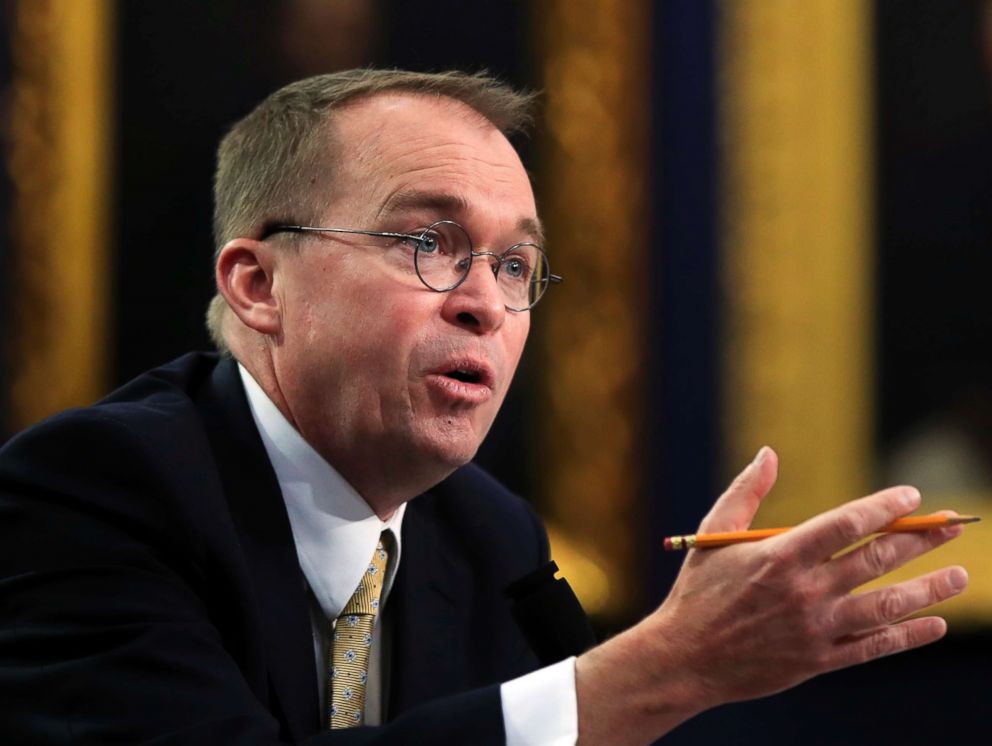 PHOTO: Office of Management and Budget Director Mick Mulvaney testifies before a House Appropriations Committee hearing on Capitol Hill in Washington, April 18, 2018.