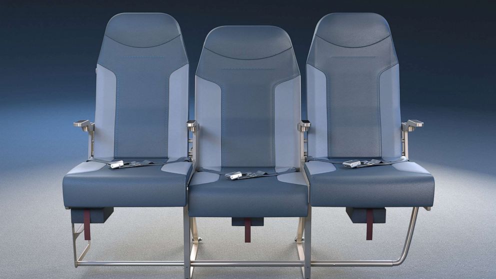 PHOTO: The dreaded middle seat may be getting an upgrade with a new FAA-approved design featuring a wider seat and more elbow room.