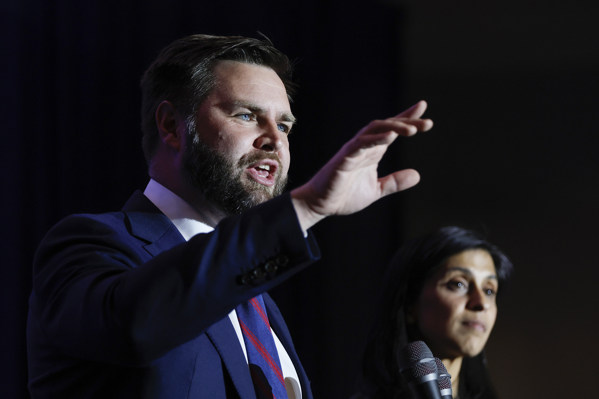 PHOTO: Republican U.S. Sen.-elect JD Vance speaks during an election night party in Columbus, Ohio, Nov. 8, 2022.