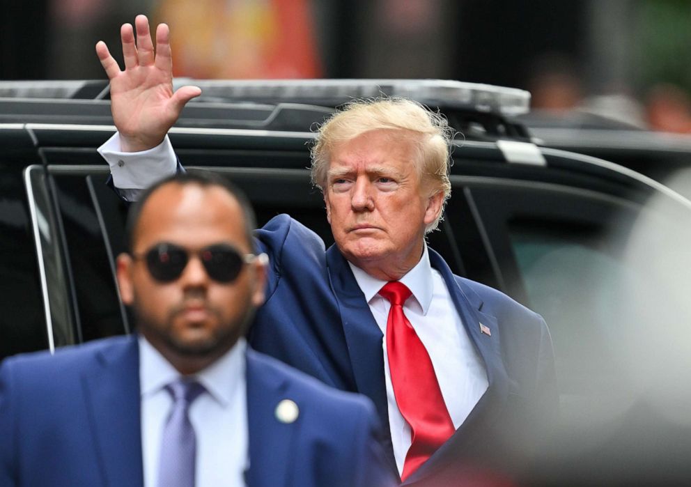 PHOTO: Former President Donald Trump leaves Trump Tower to meet with New York Attorney General Letitia James for a civil investigation, New York, Aug. 10, 2022.