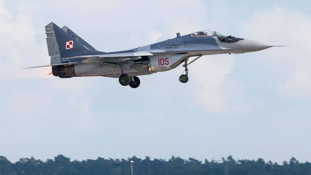PHOTO: A MIG-29 from the Poland flies during the 2016 Berlin Air Show.