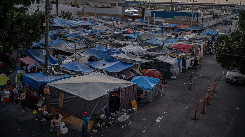 PHOTO: An informal migrant camp in Tijuana, Mexico, Sep. 11, 2021. 