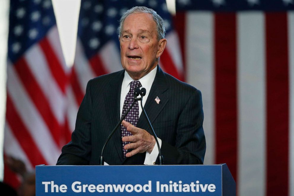 PHOTO: Democratic presidential candidate Michael Bloomberg speaks at the Greenwood Cultural Center in Tulsa, Okla., Sunday, Jan. 19, 2020.