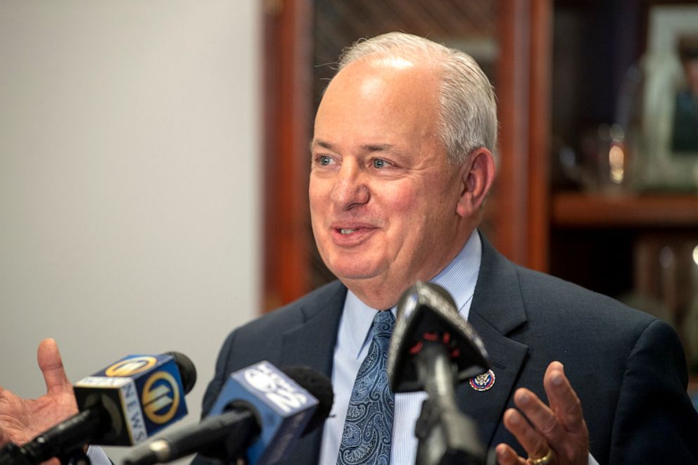 PHOTO: Democratic U.S. Rep. Mike Doyle speaks during a news conference on Oct. 18, 2021, in Pittsburgh, Pa., to announce that he will not be running to re-election and plans to retire after his current term.