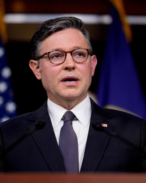 Speaker of the House Rep. Mike Johnson speaks during a news conference following a House Republican conference meeting at the U.S. Capitol on May 6, 2025 in Washington, DC.