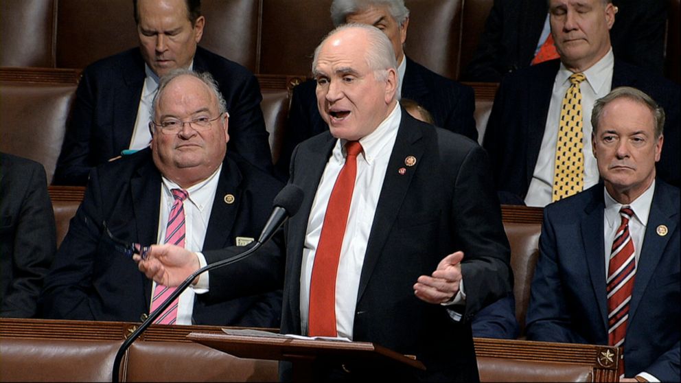 PHOTO: Rep, Mike Kelly, R-Pa., speaks as the House of Representatives debates the articles of impeachment against President Donald Trump at the Capitol in Washington, Wednesday, Dec. 18, 2019.