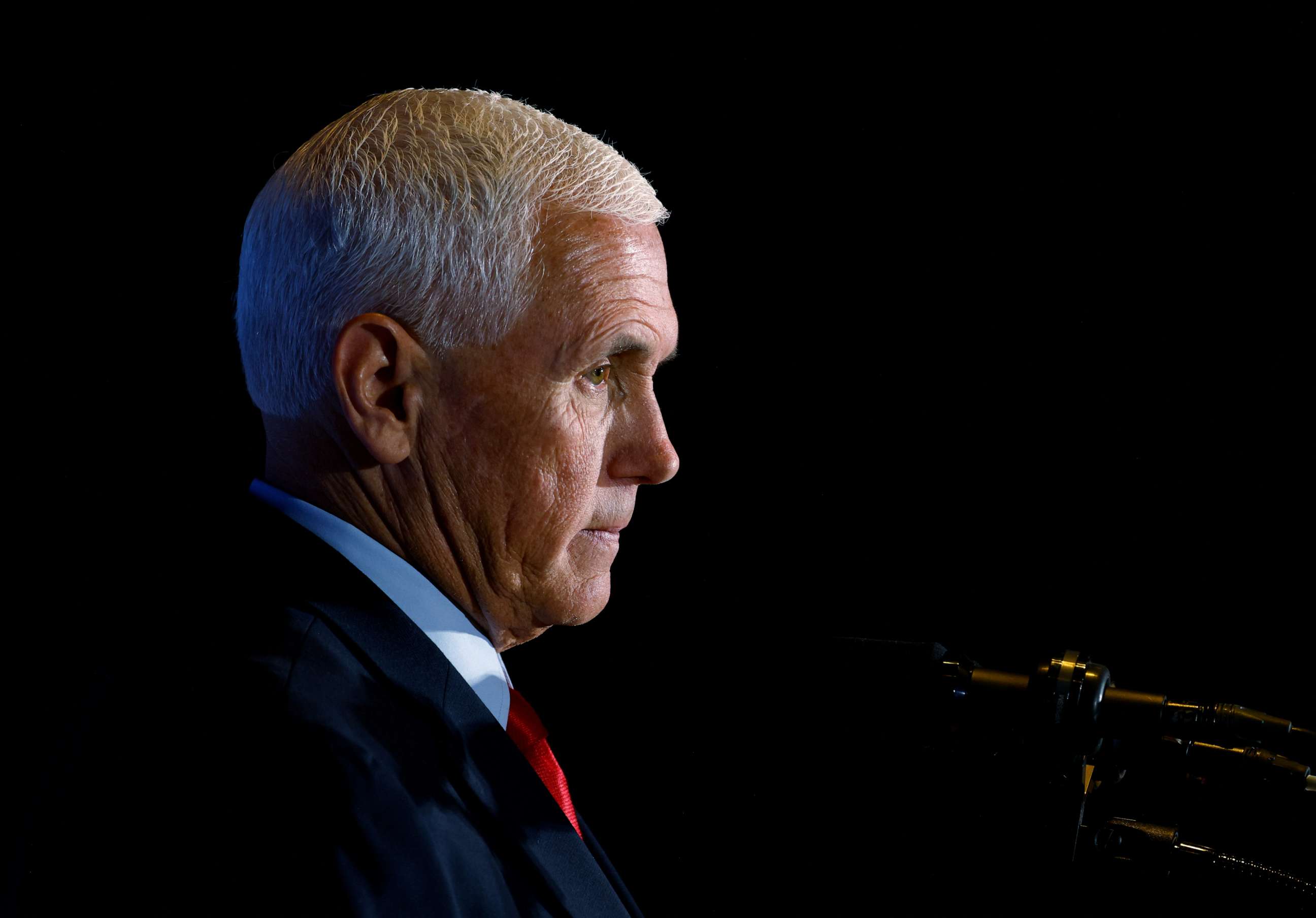 PHOTO: Former U.S. Vice President and Republican presidential candidate Mike Pence attends the North Carolina Republican Party convention in Greensboro, North Carolina, June 10, 2023.