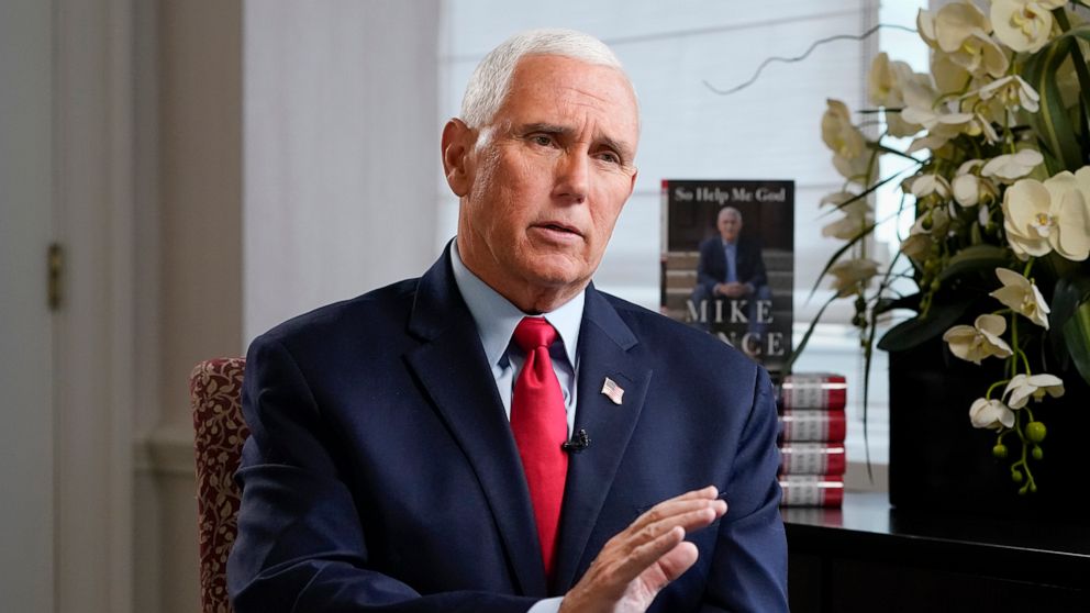PHOTO: Former Vice President Mike Pence sits for an interview in New York, Nov. 16, 2022.
