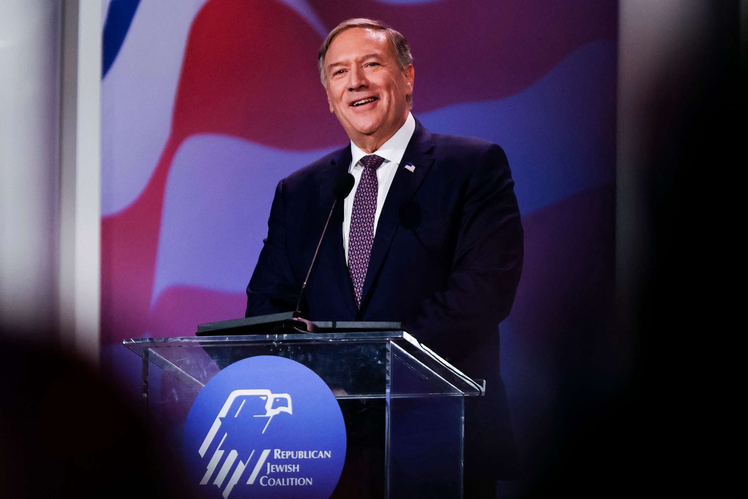 PHOTO: Former Secretary of State Mike Pompeo speaks during a Republican Jewish Coalition Annual Leadership Meeting in Las Vegas, Nov. 18, 2022.