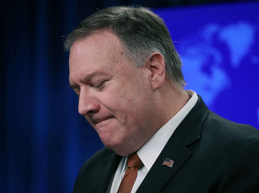 U.S. Secretary of State Mike Pompeo speaks to the media in the briefing room at the State Department, on Nov. 26, 2019, in Washington, D.C. 