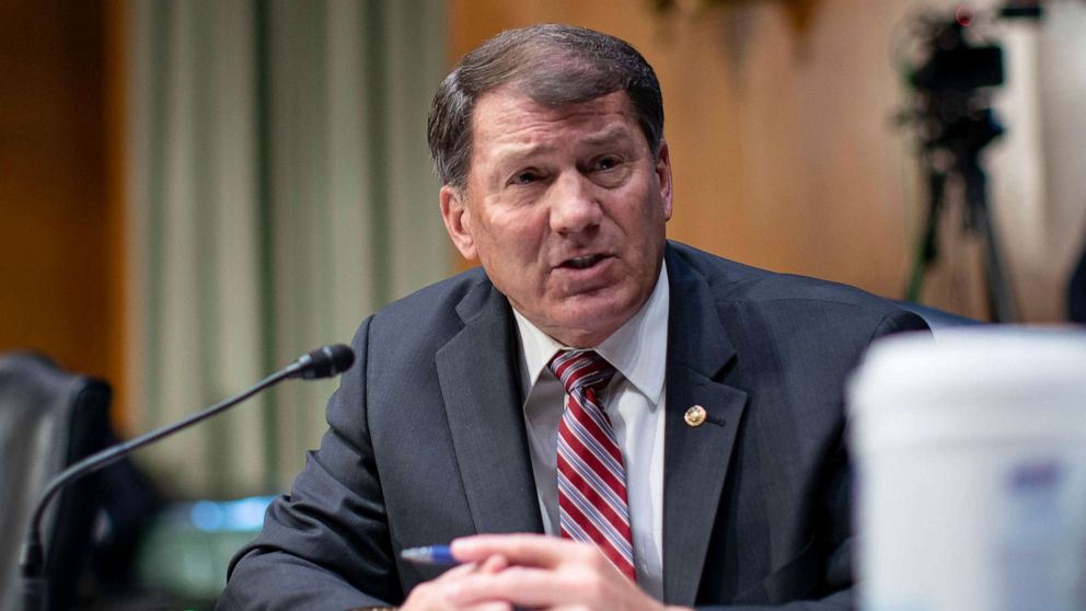 PHOTO: Sen. Mike Rounds speaks during a Senate Foreign Relations committee hearing on the Fiscal Year 2023 Budget in Washington, April 26, 2022.