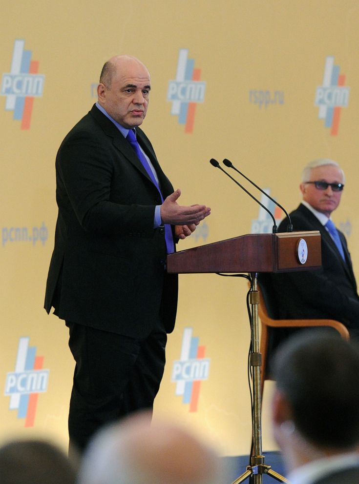 PHOTO: Federal Tax Service Chief Mikhail Mushustin speaking at President Vladimir Putin's meeting with the chief executives of the Russian Union of Industrialists and Entrepreneurs in Moscow, March 24, 2016.