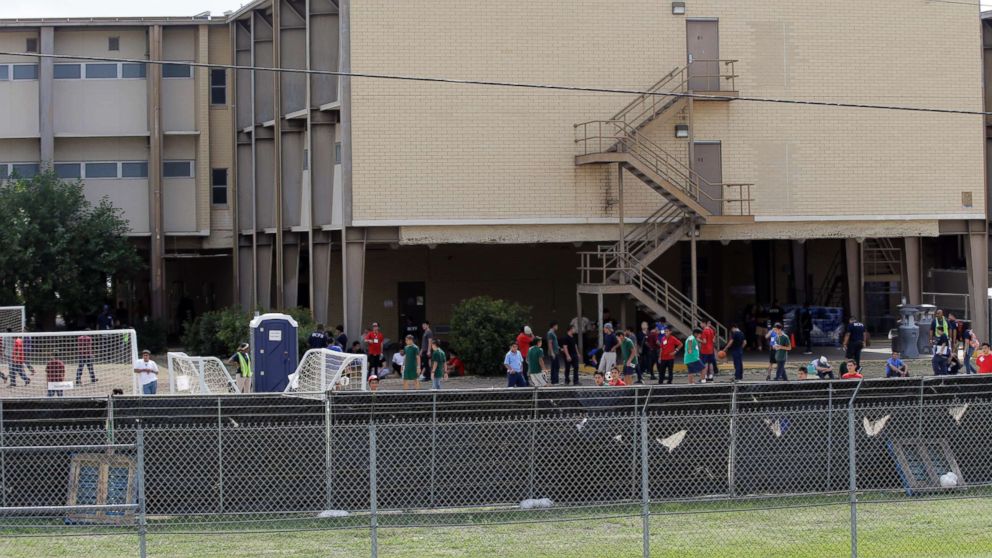 PHOTO: A temporary shelter for unaccompanied minors who have entered the country illegally is seen at Lackland Air Force Base, in San Antonio, Texas, June 23, 2014.