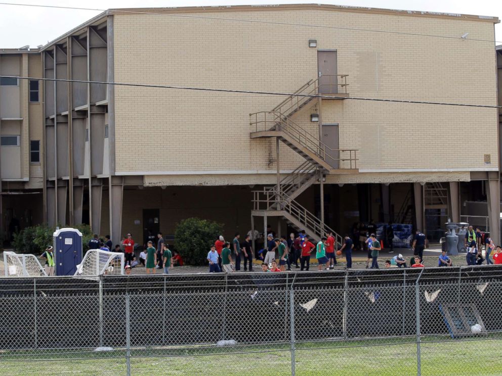 PHOTO: A temporary shelter for unaccompanied minors who have entered the country illegally is seen at Lackland Air Force Base, in San Antonio, Texas, June 23, 2014.