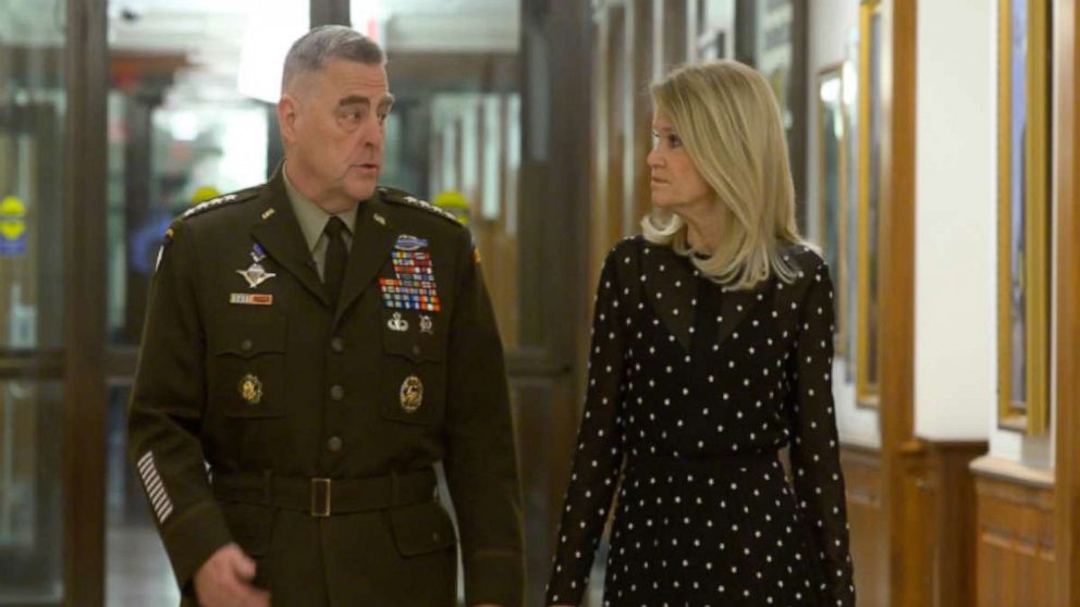 PHOTO: Chairman of the Joint Chiefs of Staff Gen. Mark Milley and "This Week" Co-anchor Martha Raddatz during their interview on "This Week."