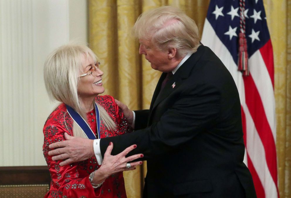 PHOTO: Miriam Adelson is awarded a Presidential Medal of Freedom by President Donald Trump in the East Room of the White House, Nov. 16, 2018.