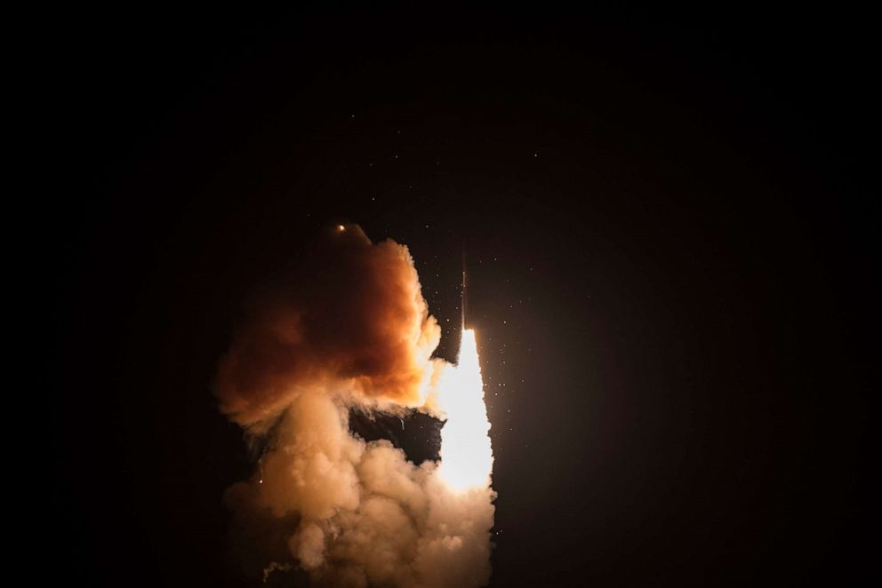 PHOTO: An unarmed Minuteman III intercontinental ballistic missile launches during a developmental test at 12:33 a.m. Pacific Time Wednesday, Feb. 5, 2020, at Vandenberg Air Force Base, Calif.