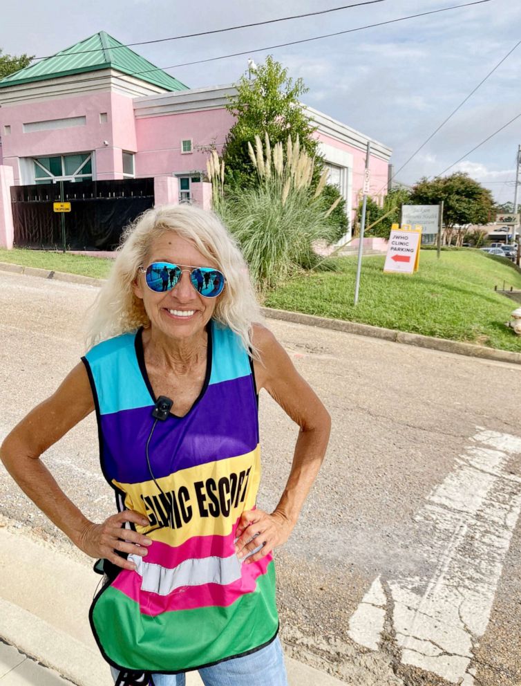 PHOTO: Derenda Hancock is co-founder of the Pink House Defenders, a group of volunteers who help protect and escort women seeking abortion care at Mississippi's only abortion clinic in Jackson.