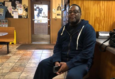 PHOTO: Thomas Reed, from Shelby, Miss., sits in a barbecue restaurant in Clarksdale, Miss., Oct. 26, 2018.