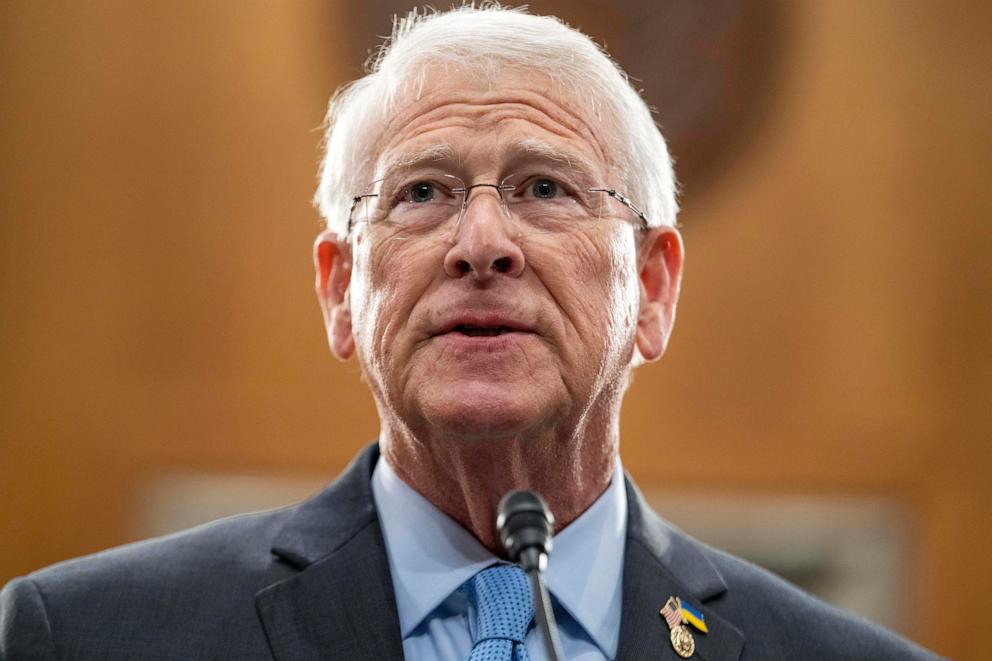 PHOTO: Sen. Roger Wicker, R-Miss., speaks during an event on Capitol Hill in Washington, April 9, 2024.