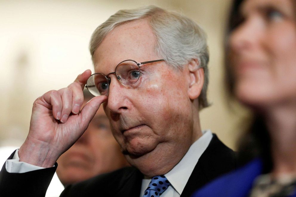 PHOTO: Senate Majority Leader Mitch McConnell on Capitol Hill in Washington, Oct. 22, 2019.