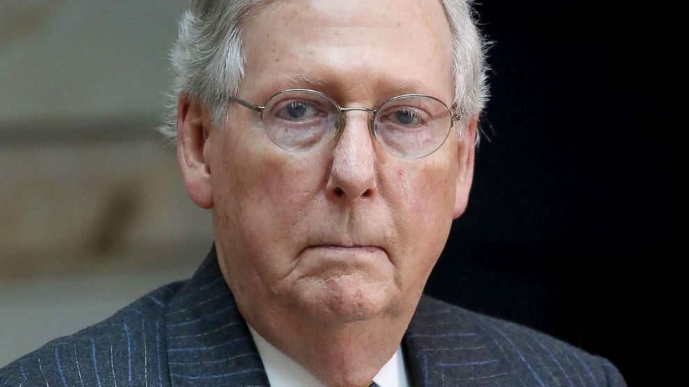Senate Majority Leader Mitch McConnell participates in a ceremony to honor American prisoners of war at the US Capitol, Nov. 8, 2017, in Washington.