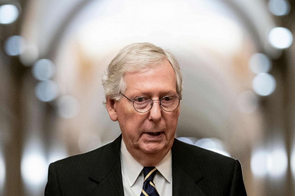 PHOTO: Senate Minority Leader Mitch McConnell (R-KY) departs the US Capitol in Washington, DC, April 27, 2022.