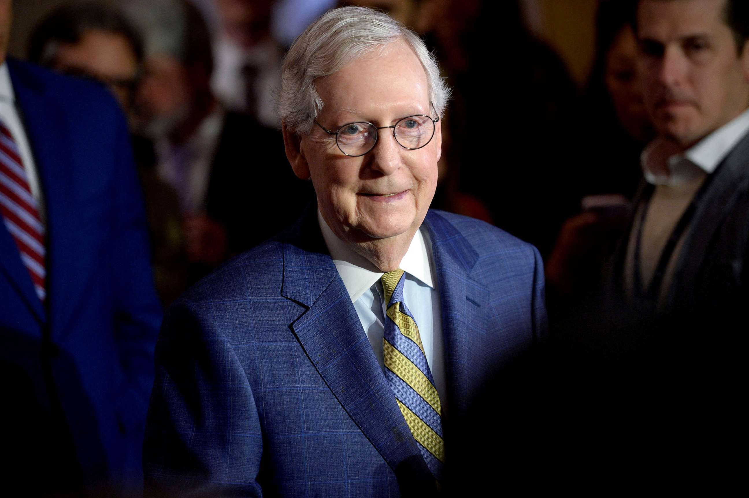 PHOTO: FILE - Senate Minority Leader Mitch McConnell speaks to the media during the weekly Republican press conference at the U.S. Capitol in Washington, March 7, 2023.