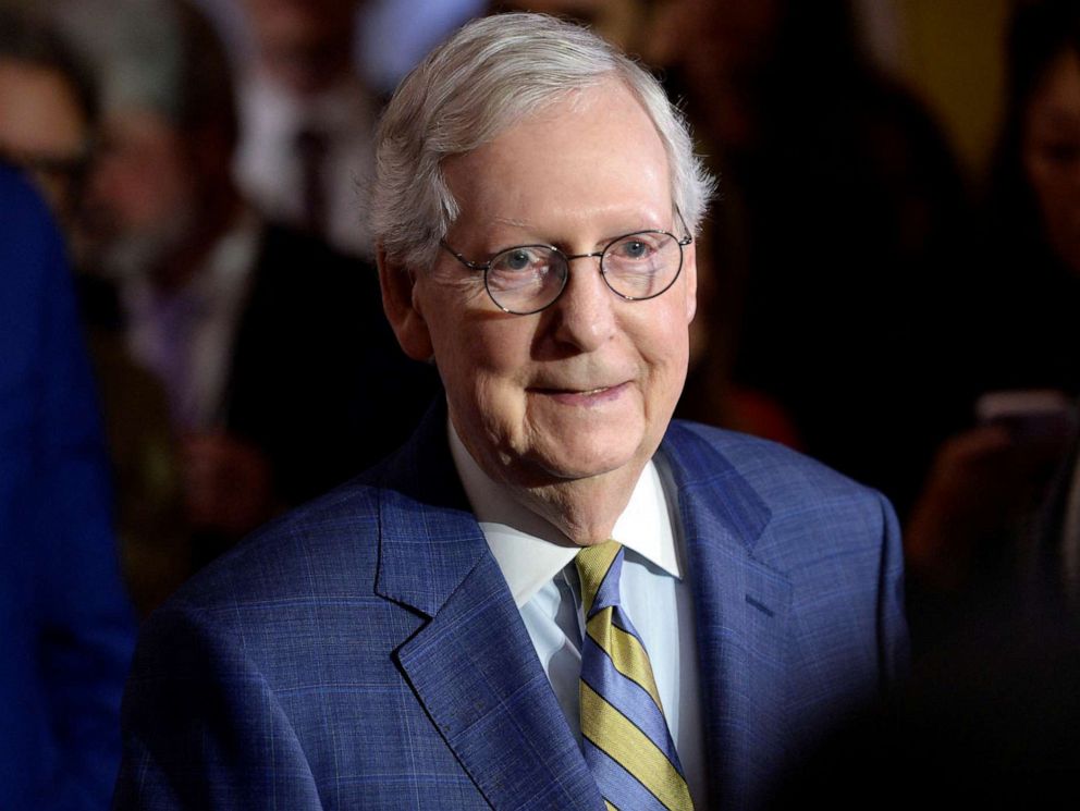 PHOTO: Senate Minority Leader Mitch McConnell speaks to the media during the weekly Republican press conference at the U.S. Capitol in Washington, Mar. 7, 2023.