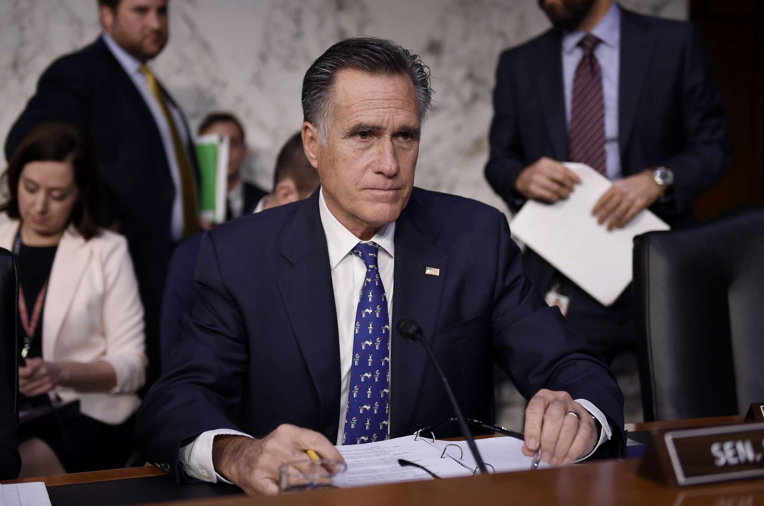 PHOTO: Mitt Romney attends a Senate Homeland Security Committee, Nov. 5, 2019, in Washington, DC.