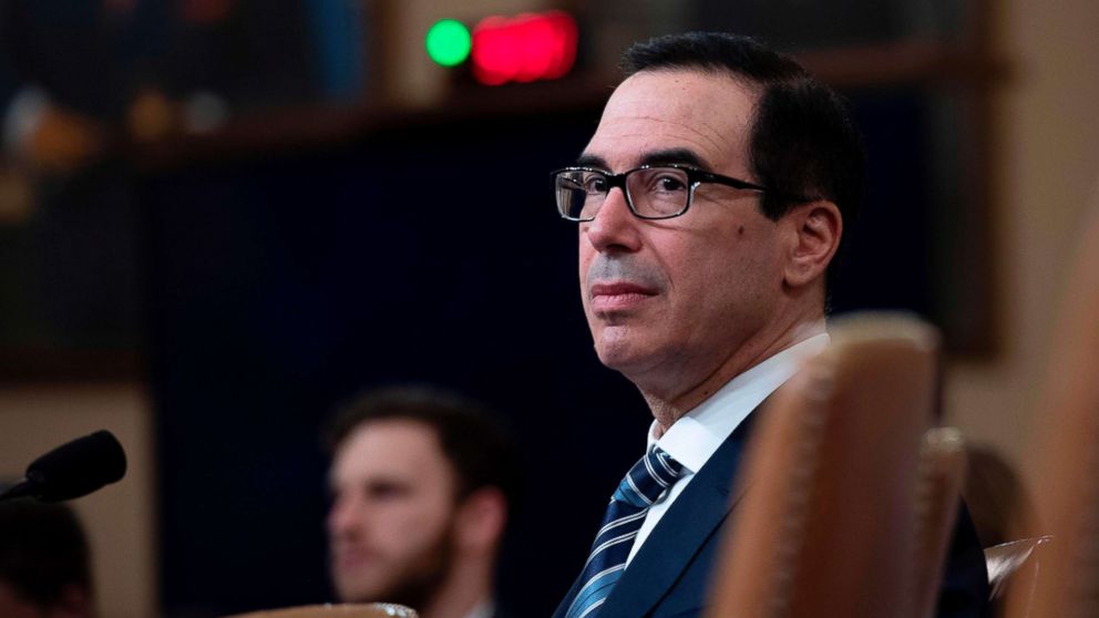 Treasury Secretary Steven Mnuchin prepares to testify on "The President's FY2020 Budget Proposal"  before the House Ways and Means Committee on Capitol Hill in Washington, D.C, March 14, 2019.