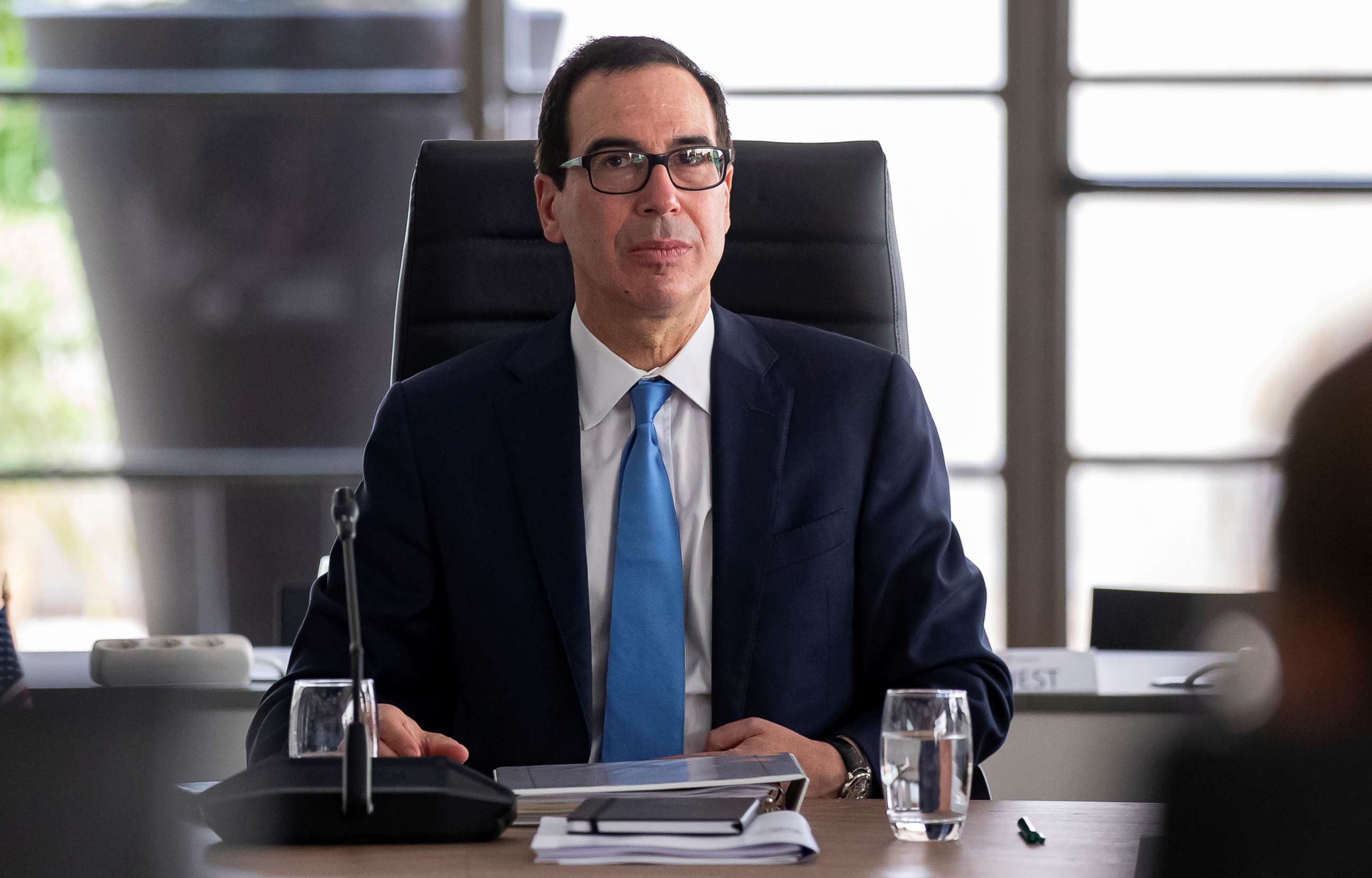 PHOTO: Treasury Secretary Steven Mnuchin attends a working session during the G7 finance ministers and central bank governors meeting in Chantilly, near Paris, France, July 17, 2019.