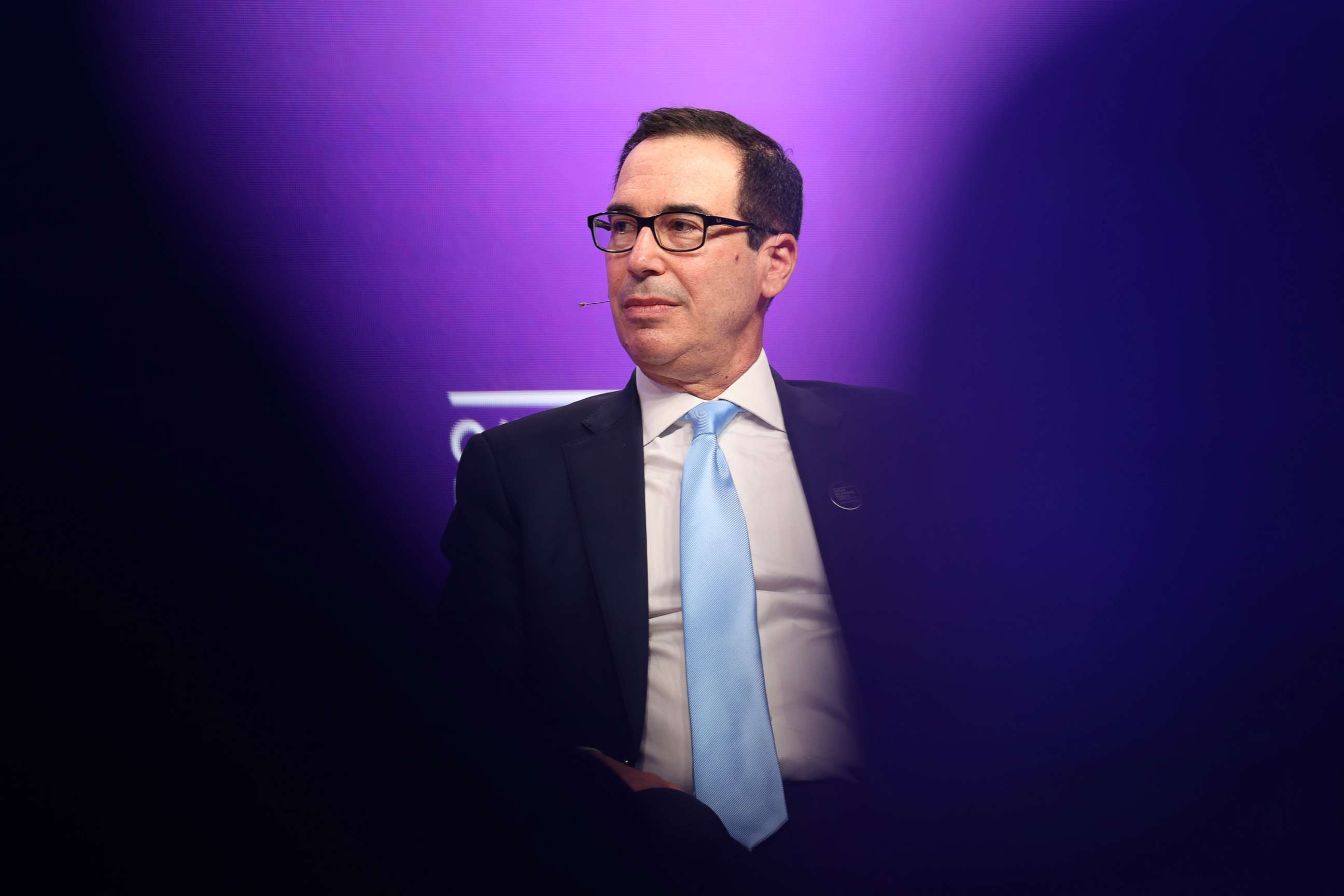 PHOTO: Steven Mnuchin, former U.S. Treasury secretary, speaks at the Qatar Economic Forum in Doha, Qatar, June 21, 2022.