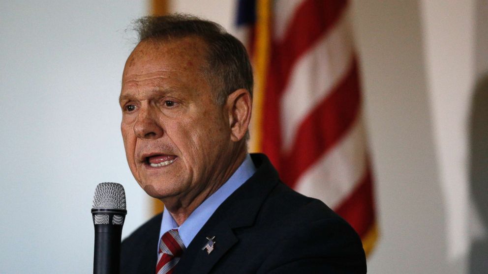 Senate candidate Roy Moore speaks at a campaign rally, Nov. 27, 2017, in Henagar, Ala. 