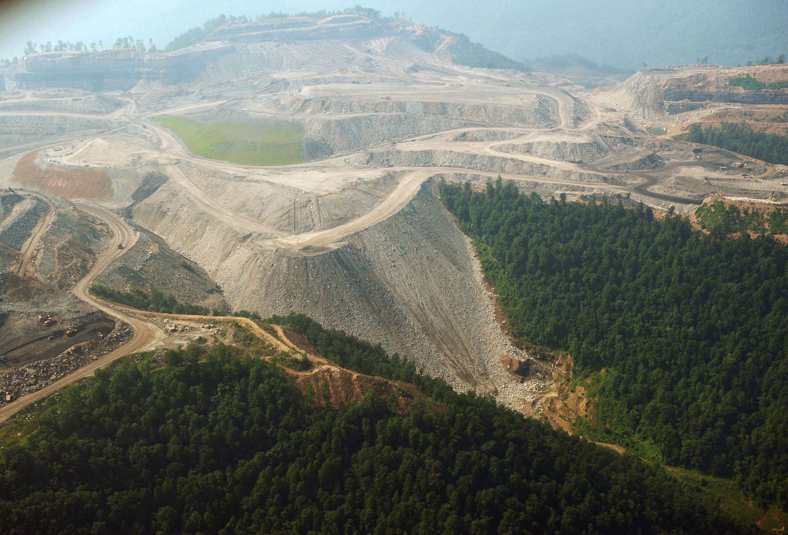 PHOTO: A June 13, 2008 photo shows a large mountaintop coal mining operation in West Virginia.