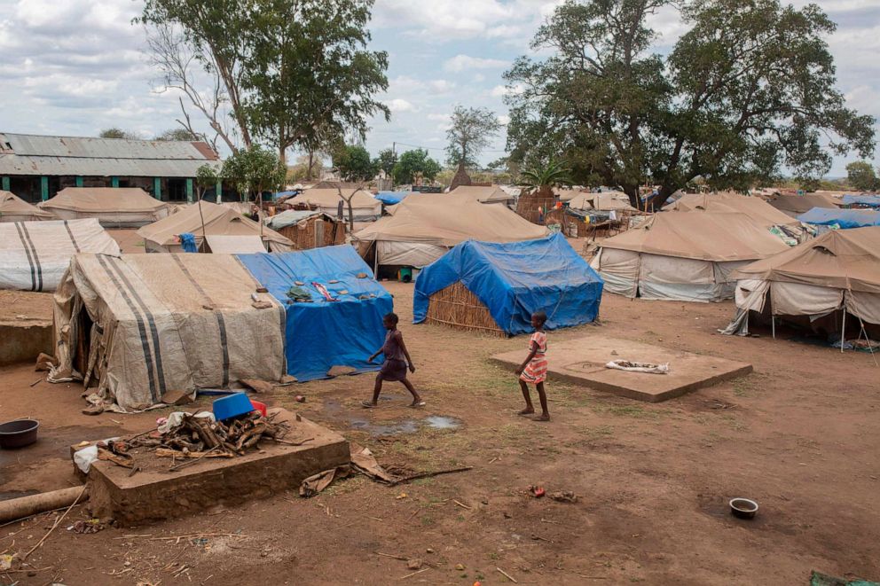 PHOTO: This general view, on Dec. 10, 2020, shows an abandoned warehouse now used as a shelter for displaced people where 610 families live, in the province of Cabo Delgado, Mozambique.