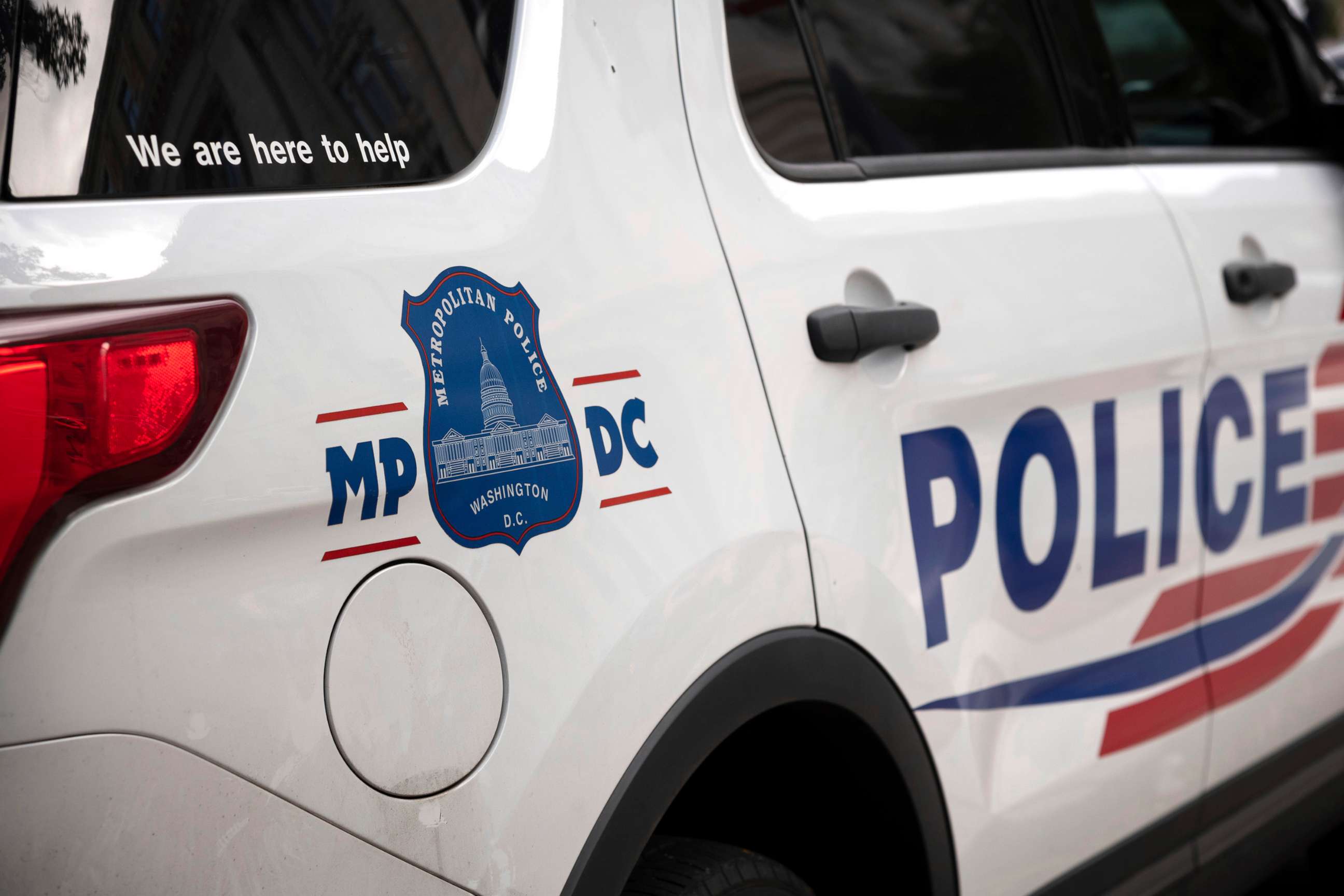 PHOTO: A general view of a Washington Metropolitan Police Department logo, as seen on a vehicle sitting idle on a street in downtown Washington, D.C., Oct. 13, 2021.