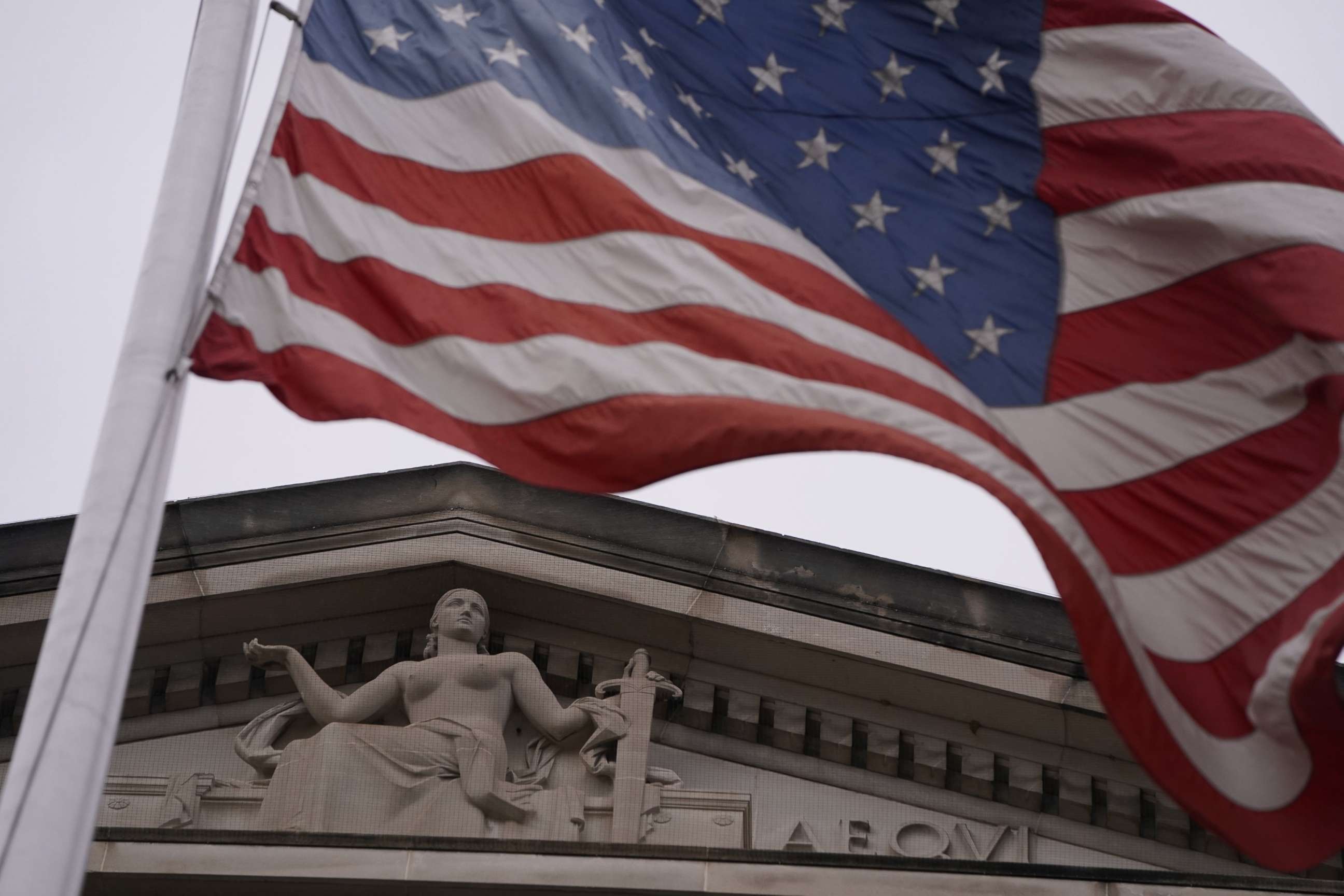 PHOTO: The Department of Justice is seen after Special Counsel Robert Mueller reportedly handed in a keenly awaited report on his investigation in Washington, D.C, March 22, 2019.