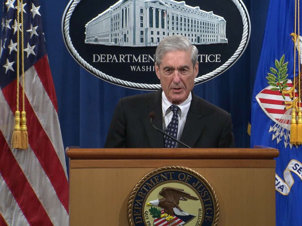 PHOTO: Special Counsel Robert Mueller makes a statement about the Russia investigation on May 29, 2019 at the Justice Department in Washington, D.C.