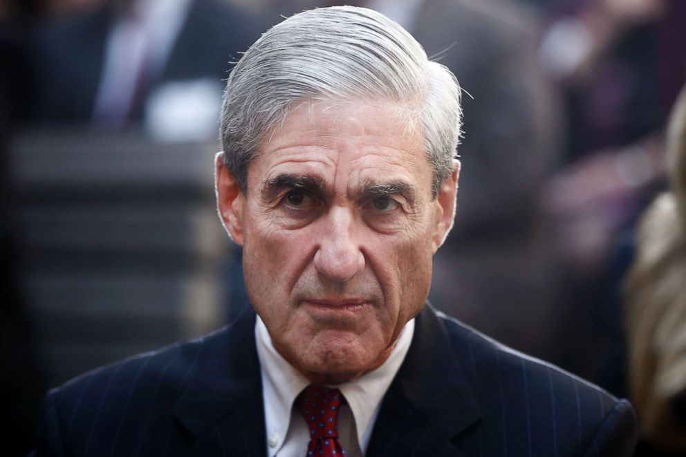 PHOTO: Robert Mueller is seated before President Barack Obama and FBI Director James Comey at an installation ceremony at FBI Headquarters in Washington, D.C., Oct. 28, 2013. 