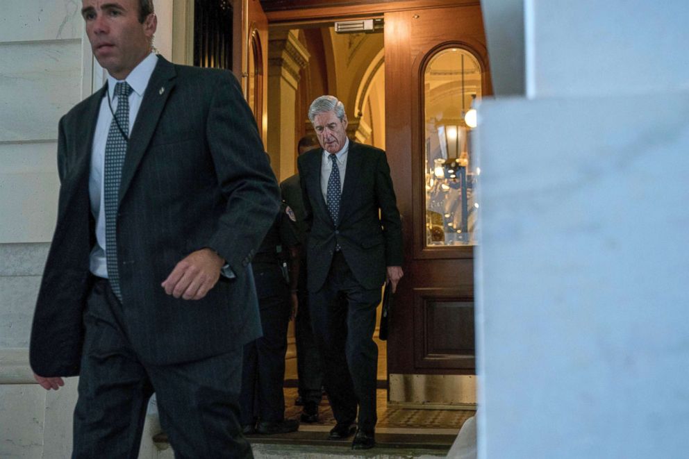 PHOTO: Former FBI Director Robert Mueller, the special counsel probing Russian interference in the 2016 election, departs Capitol Hill following a closed door meeting, June 21, 2017.