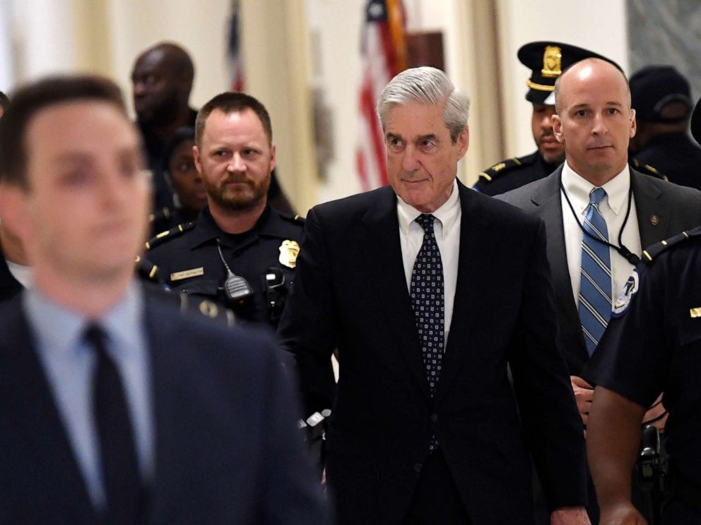 PHOTO: Former special counsel Robert Mueller arrives to testify on Capitol Hill in Washington, July 24, 2019, before the House Judiciary Committee hearing on his report on Russian election interference.
