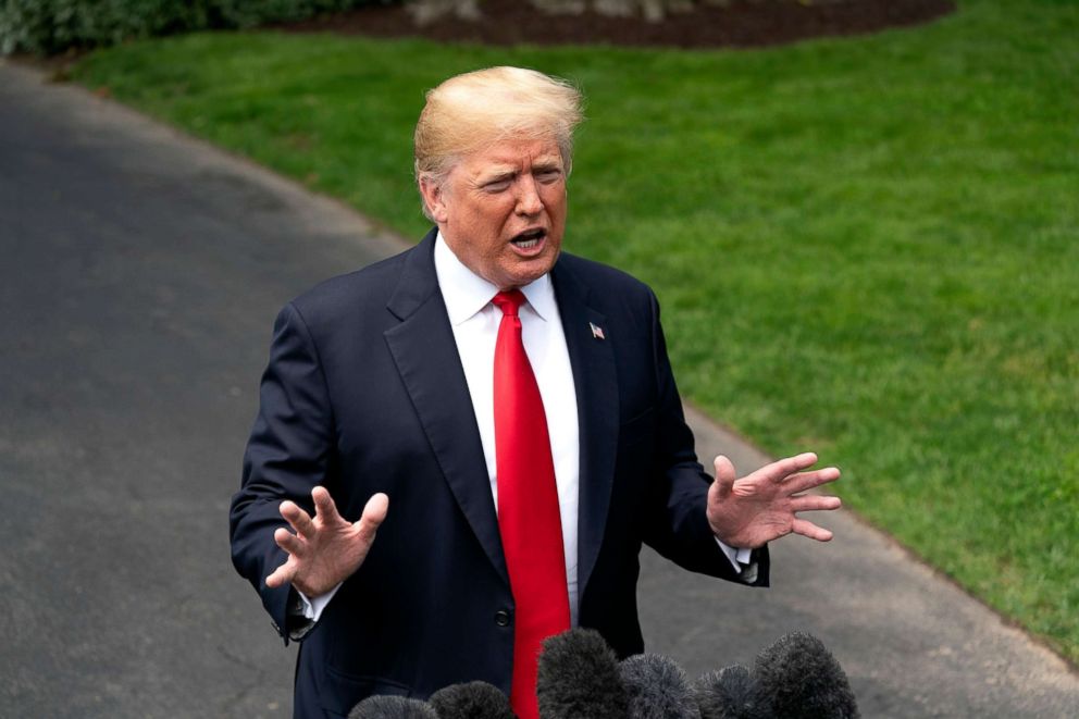 PHOTO: President Donald J. Trump speaks to the media as he departs the Oval Office for New York City, May 23,2018. Trump answered questions about his upcoming summit with North Korean leader Kim Jong Un, as well as about the Robert Mueller investigation.