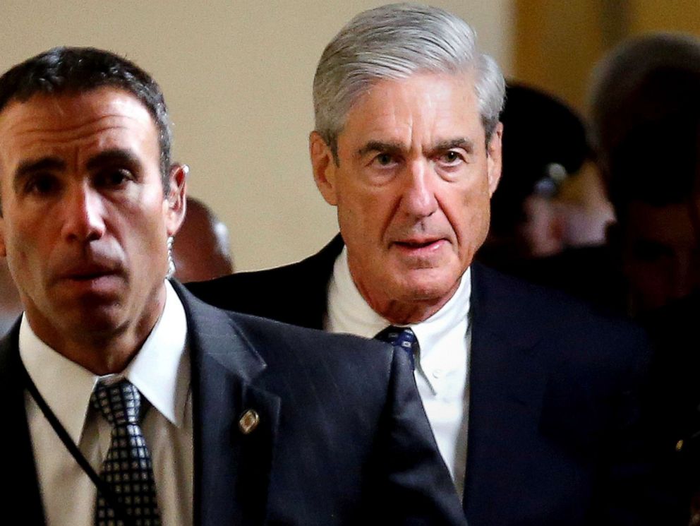 PHOTO: Special Counsel Robert Mueller, right, departs after briefing members of the U.S. Senate on his investigation into potential collusion between Russia and the Trump campaign on Capitol Hill in Washington, D.C., June 21, 2017.