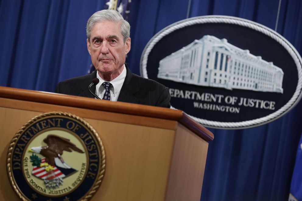 PHOTO: Special Counsel Robert Mueller makes a statement about the Russia investigation, May 29, 2019, at the Justice Department in Washington, D.C. 