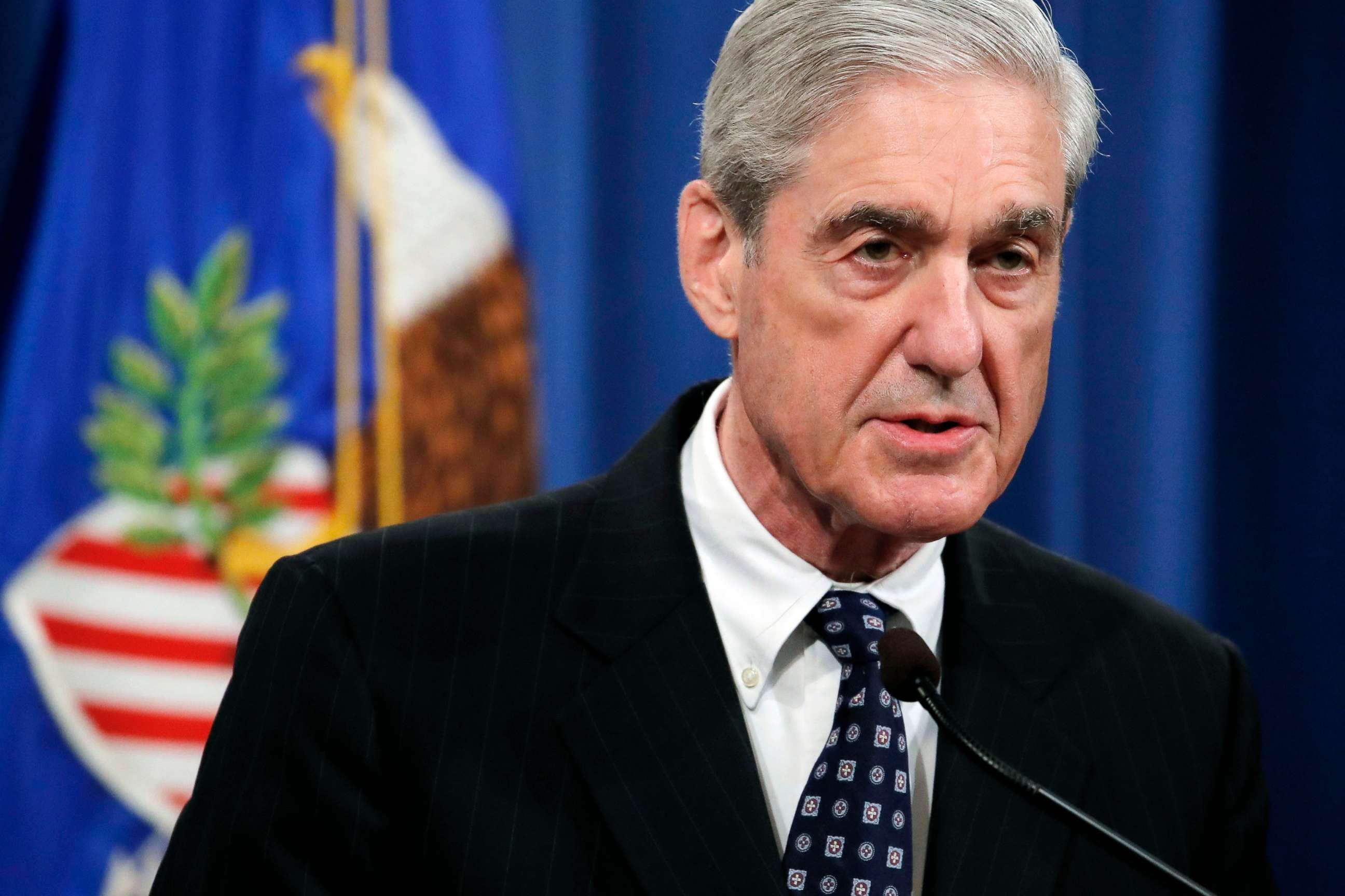 PHOTO: Special counsel Robert Mueller speaks at the Department of Justice in Washington, D.C., about the Russia investigation, May 29, 2019.