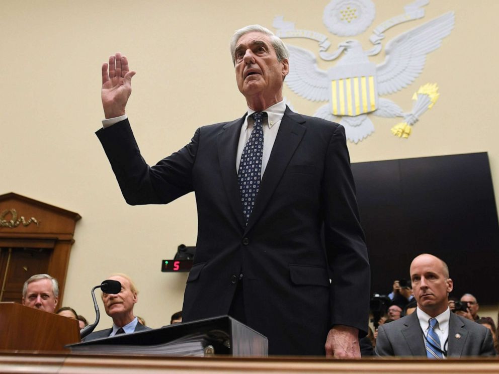 PHOTO: Former Special Prosecutor Robert Mueller is sworn in for his testimony before Congress on July 24, 2019, in Washington, D.C.