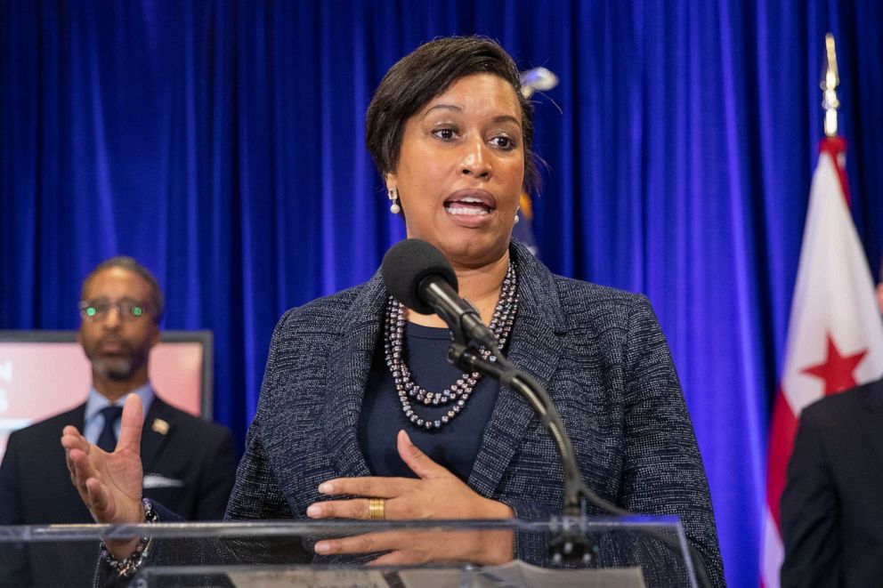 PHOTO: District of Columbia Mayor Muriel Bowser speaks to reporters about coronavirus during a news conference, March 20, 2020, in Washington.
