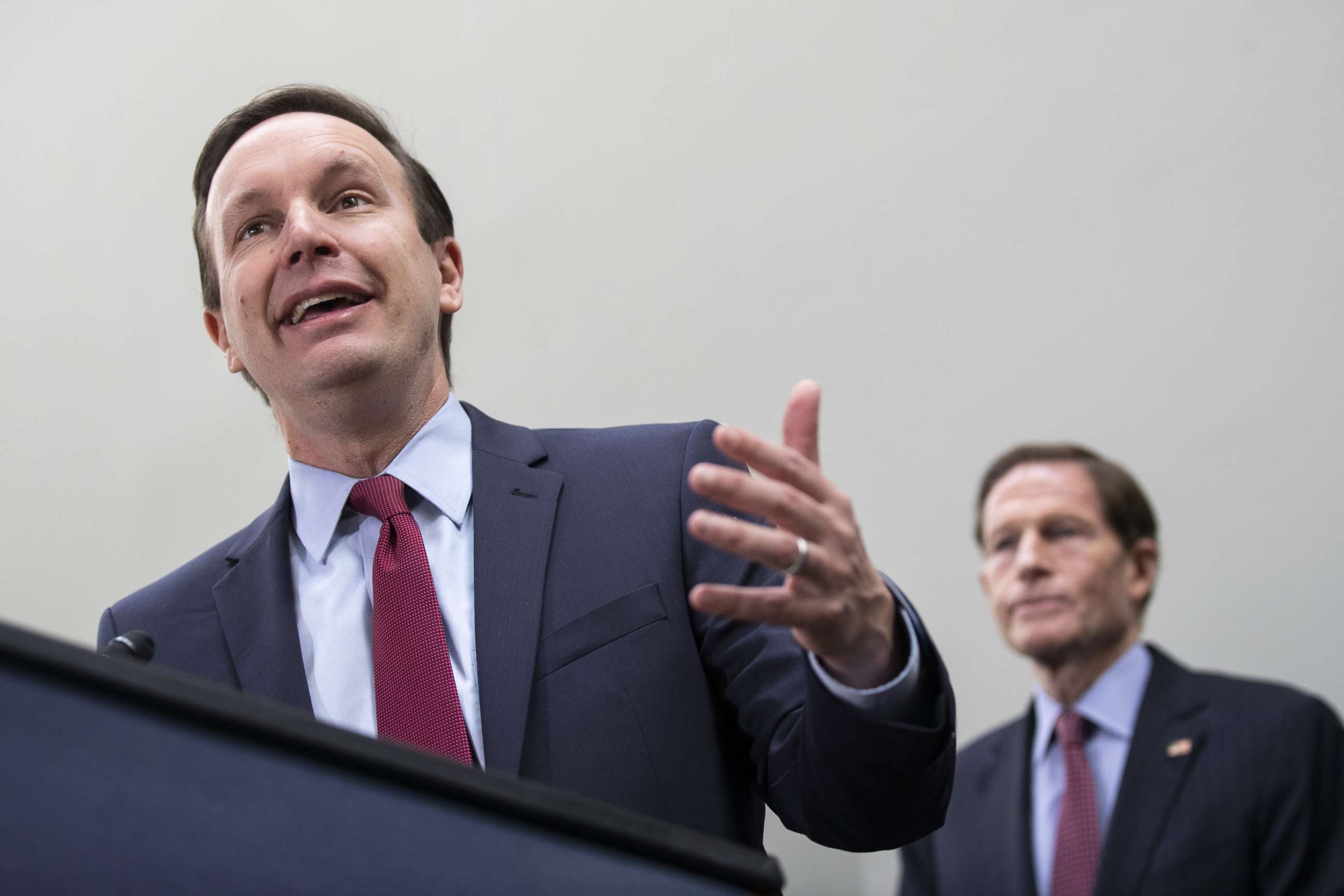 PHOTO: Sen. Chris Murphy (D-CT) speaks during a news conference to demand action for gun violence prevention, Dec. 6, 2018, in Washington, D.C.
