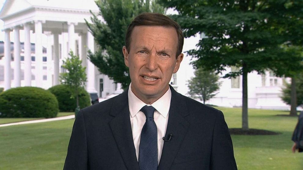 PHOTO: Senator Chris Murphy appears on ABC's The View, from outside the White House in Washington, D.C., June 7, 2022.